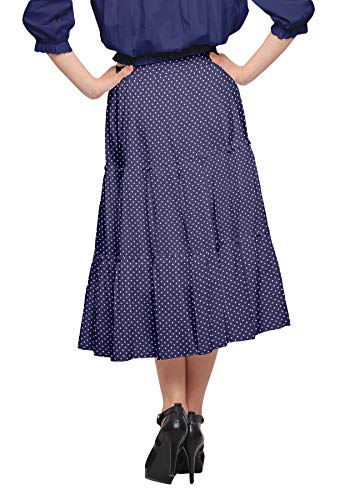 Cotton Skirt with Elastic Pull-On Waist Printed Flared Skirt Summer Wear4