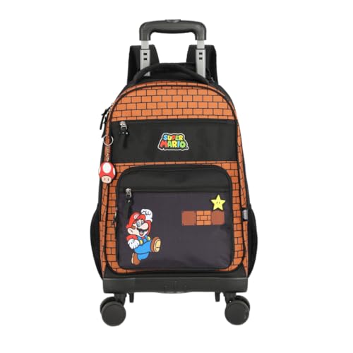 Mochila com Rodinhas 360° e Alças Mario Premium 2025 Marrom MC47578MO Luxcel