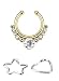 Gold Plated Helios with Gems 5/16"Hoop Non-Piercing Septum Hanger 524GC & FREE ITEMS