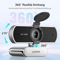 UGREEN FineCam Lite 1080P Webcam Full HD 1080P/30fps USB A Webcam mit Mikrofon für PC, automatische Lichtkorrektur, 90° Ansicht, USB Webcam für Live Streaming, Konferenzen Switch 2 (Silbergrau) – Ansicht 6