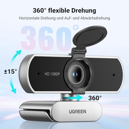 UGREEN FineCam Lite 1080P, Dual-Mikrofon, Fixfokus, mit Privacy Cover – Ansicht 6