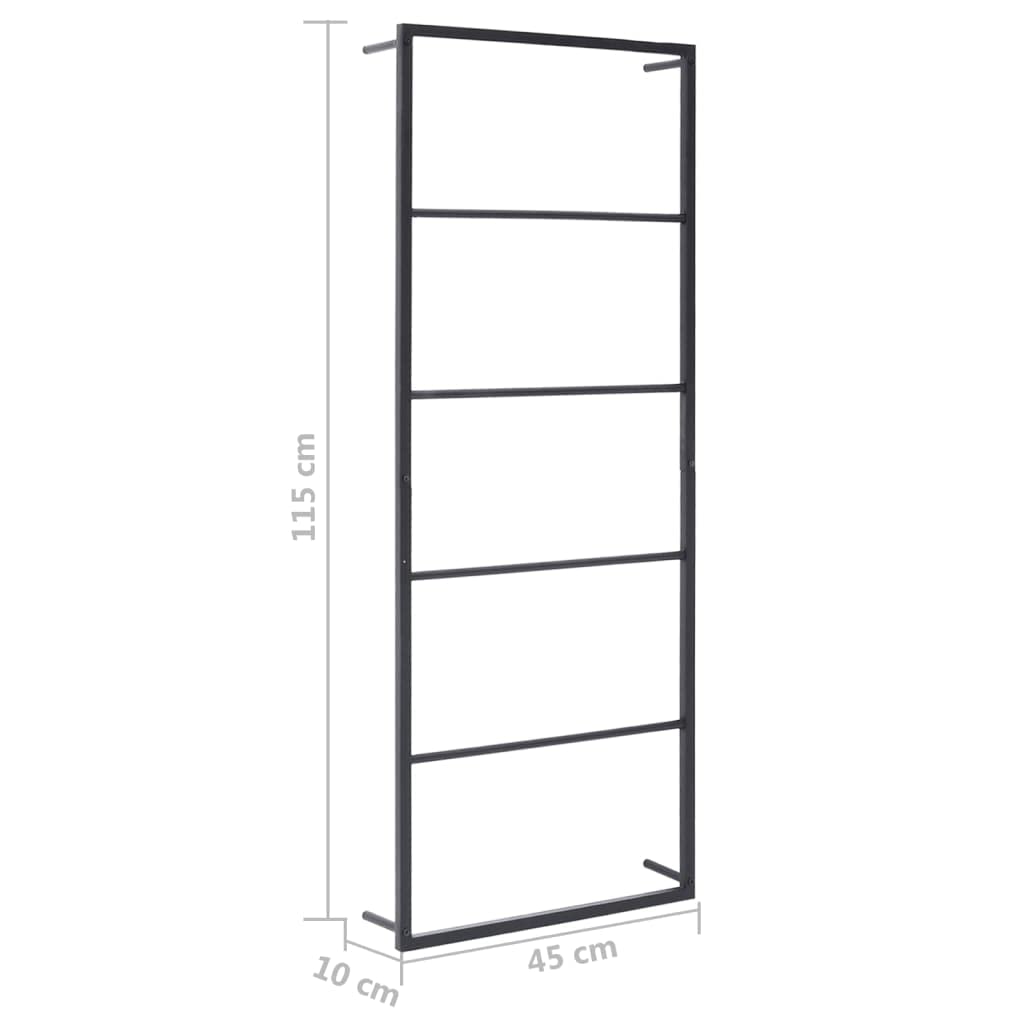 Wieszaki i uchwyty na ręczniki – akcesoria łazienkowe – wieszak na ręczniki czarny 45 x 10 x 115 cm stalowy