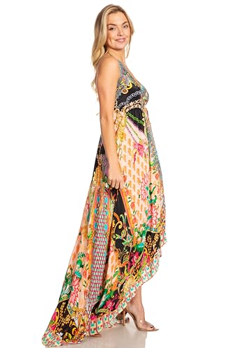 Image of Sakkas Lizi 2025 Womens Maxi High-Low Halter Handkerchief Long Dress Beach Party