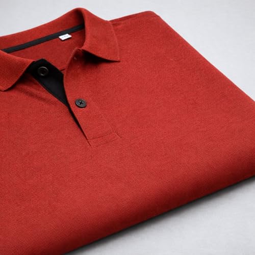 Image of Cotton Polo T-Shirt for Men | Solid Color Regular Fit Collar Neck T-Shirt