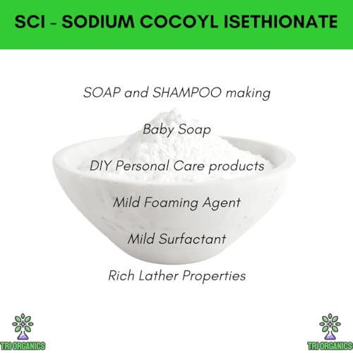 Image of SCI Powder, 100g | Sodium Cocyl Isethionate | Baby Shampoos, Mild Shampoos, Soap bars, Body wash, DIY personal care products, Mild surfactant, EXCELLENT FOAMING - 100gms
