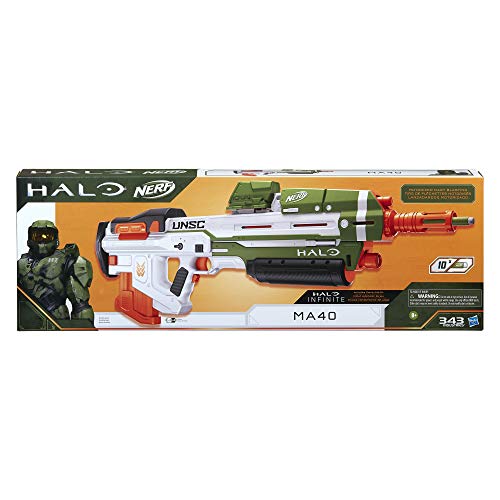 Nerf E9262EU4 Halo MA40 motorisierter Dart Blaster – enthält abnehmbares 10-Dart Clip-Magazin & E6600EU6 Ultra One 20er… – Bild 4