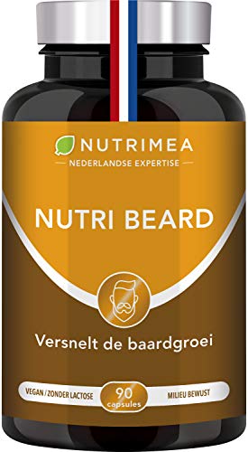Versnelt de baardgroei – Baardverzorging 100% natuurlijk – Diepgaand effect op volume, sterkte en glans voor een perfecte baard – NUTRI BEARD – 90 capsules – Franse fabricatie
