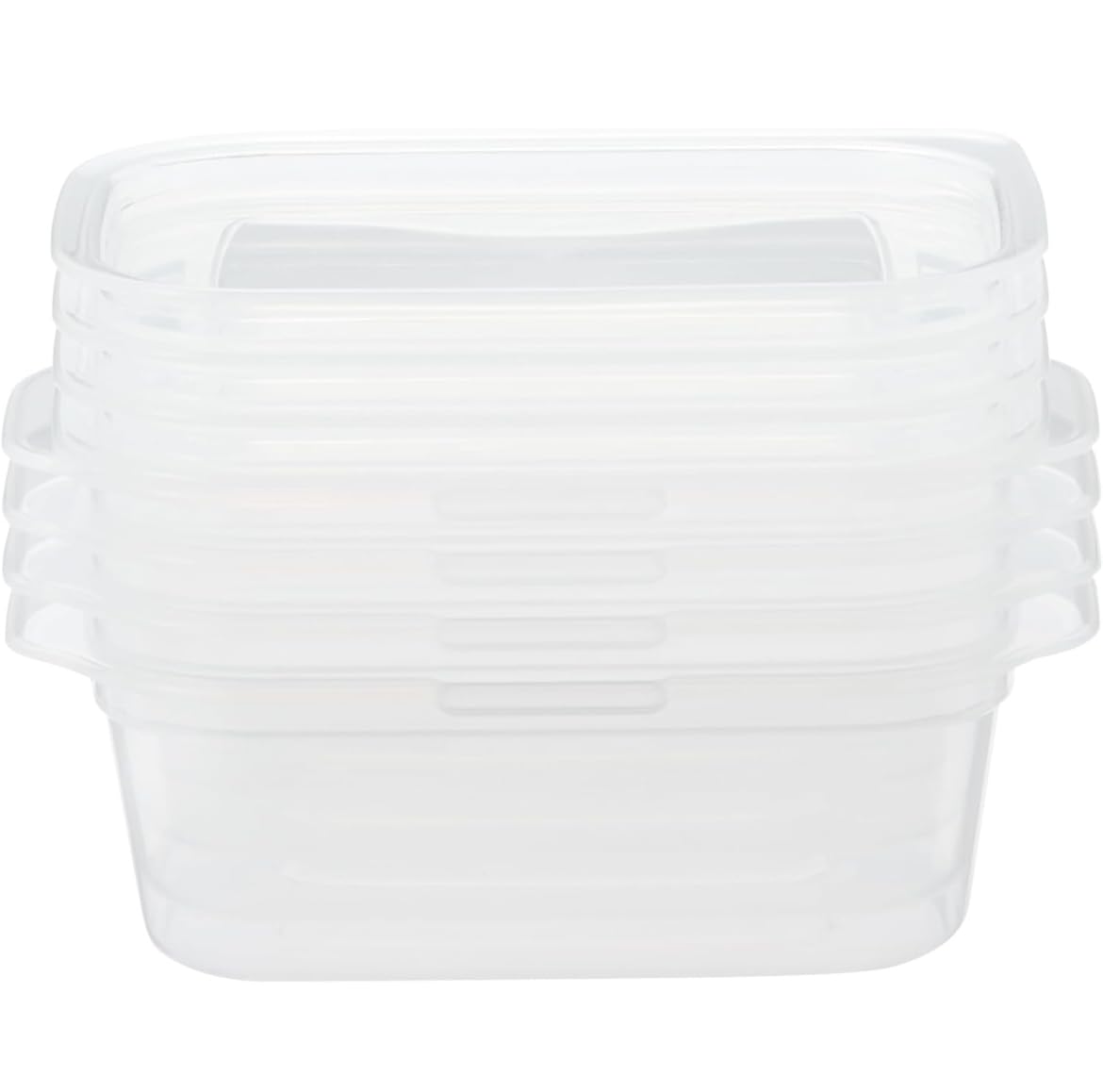 View 1 of ???? MUJI MDC95A3S Food Containers Can Be Used In Microwave With Lid On, Translucent, Rectangle, 6.1 fl oz (180 ml), 4 Pieces