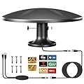 RV TV Antenna Outdoor Long Range, 360° Omni-Directional Reception Digital HD TV Antenna with Amplifier, Outdoor Digital Tv Antenna for Smart Tv——32ft RG6 Coaxial Cable