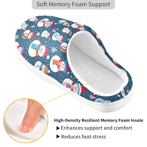 Fuzzy Memory Foam Slippers for Women/Men Christmas Snowman Pattern Fluffy Winter House Shoes Indoor and Outdoor3