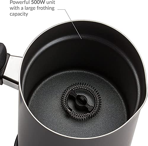 Andrew James Electric Milk Frother 5 in 1 – Electric Milk Steamer, Coffee Frother, Hot Chocolate Maker, Velvetiser Heater Jug, 300ml 500W Non-Stick, Simple One-Touch Operation