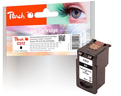 Ink Content (ml): 17 Peach Testina stampante, nero - compatibile con Canon PG-512