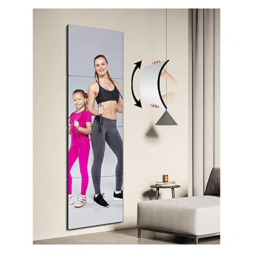 nosplit Unbreakable Gym Mirrors for Home Wall,Kids Safe Shatterproof Mirror Full Length Workout Extra Thick1/8 48''x12'',Child Acrylic Plastic Non Glass Long Body Mirror, Bedroom Door Tiles, Silver