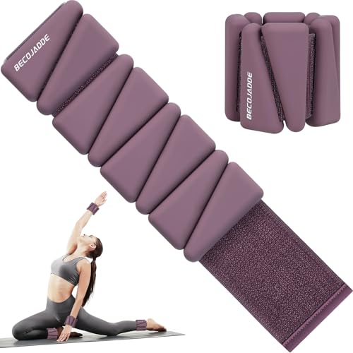 Image of BECOJADDE Ankle Weights Set of 2 (1 lb /2 lb /3 lb Each) Adjustable Wrist Weights for Women Men Wearable Arm Leg Weight for Pilates, Running, Walking, Workout, Yoga