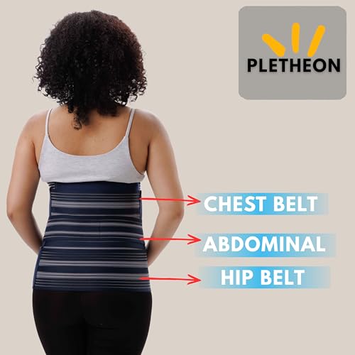 Image of PLETHEON 3 In 1 Postpartum Belly Band Post Pregnancy Abdominal Belt For Women After Birth Belly /Waist /Pelvis Wrap Postnatal Shapewear, (Fit from 30 Inch to 46 Inches of waist) (Blue)