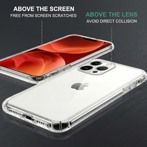 Image of Fashionury 3D Raised Transparent Crystal Clear Back Cover for iPhone 15 Pro | Shockproof Design | Anti-Slip Grip | Camera Protection | 360 Degree Protection Mobile Case