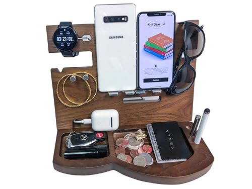 She’ll Love Stylish Wood Charging Dock for Women – Keeps Jewelry, Phone & Accessories Neat – Great Gift for Mom or Wife