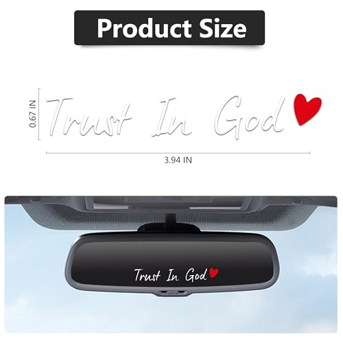 Image of 4pcs Waterproof White Trust in God Rearview Mirror Sticker Car Decals | Trust in God Rear View Mirror Accessories Auto Stickers And Decals Suitable for Most Cars, Trucks, Motorcycles, SUVs, Cups
