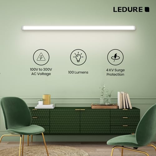 Image of LEDURE Linear 5W LED Batten Light 1 Feet | Pack of 20 | High Brightness 500 Lumens | Cool White (6500K) | Wall Ceiling LED Tubelight for Home, Living Room, Bedroom, Study