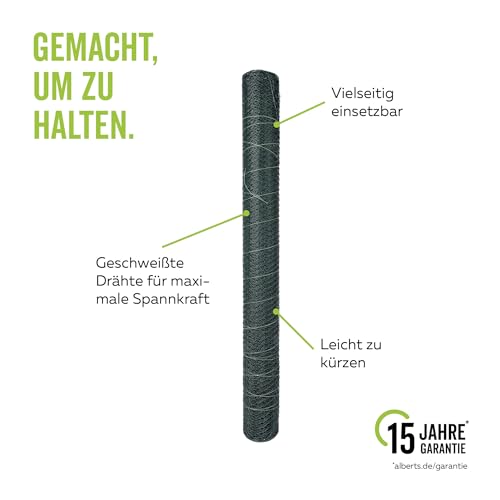 Alberts 614225 Sechseckgeflecht | verschiedene Längen und Höhen - wahlweise in verschiedenen Farben | grün | Maschung 25 mm | Höhe 50 cm | Länge 10 m