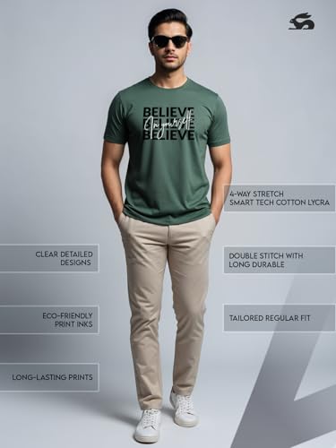 Image of ADRO Tshirt for Men | Printed T Shirt for Men | 100% Cotton Regular Fit T-Shirt |Printed T Shirt