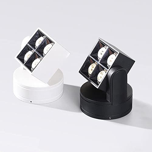 Lampe d'accent de plafond réglable 360 LED noire 12W 6000K - 6