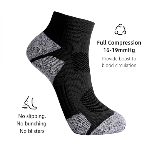 G&Y Unisex Cushioned Compression Athletic Ankle Socks-Womens and Men Running Low Cut Socks4