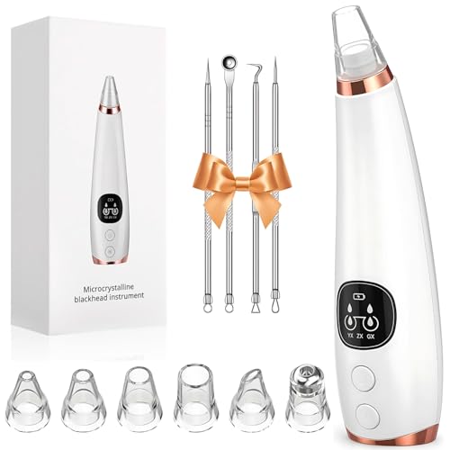 Blackhead Remover Pores Remover Black Head Remover Suctioner Pore Vacuum Blackhead Suction Machine Face Vacuum Cleaner & Black Head Removal Kit 3 Suction Levels 6 Probes Blackhead Removal Tool