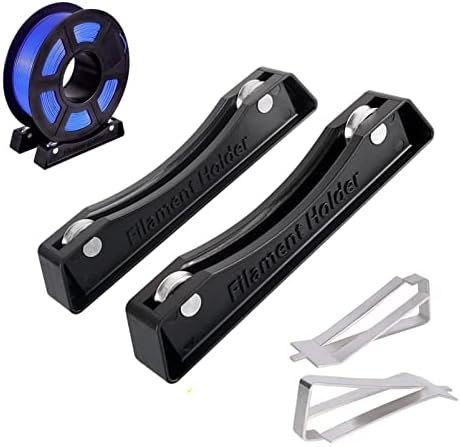 3D Printer Filament Spool Holder Bearing Design Fits All Spools of Any Size and All Filament Types for PLA/ABS/TPU/Other 3D Printing Materials with Ender 3 Glass Bed Spring Turn Clips