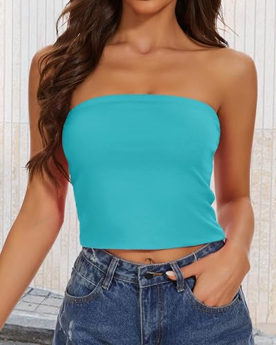 Image of Summer Tube Tops Basic Crop Tops for Women Strapless Tank Casual Tunics Sexy Short Shirts 2026