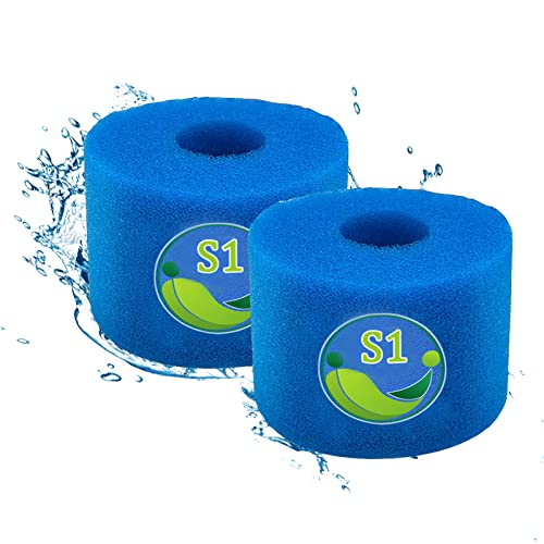 FSUJWOA Typ S1 Filter für Intex S1 Whirlpool-Filter, Kartusche, Schwammfilter, hochelastisch, waschbar, für Intex Pure Spa S1 Typ Pool Ersatzfilter, 2 Stück Cover