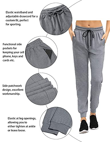 Fulbelle Women's Cotton Sweatpants with Pockets Drawstring Joggers Yoga Pants4