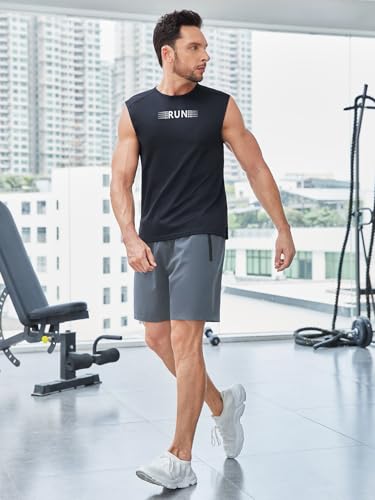 Image of TAGDO Men's Athletic Shorts with Zipper Pockets | Lightweight Workout Running Shorts Pants for Men | Elastic Waist Drawstring Gym Shorts for Training | Fitness, Sports, Casual Wear (2051)