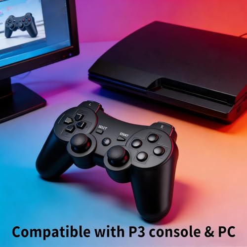 Image of MOVONE wireless Controller for ps3 Rechargeable Game Wireless Controller 2Pack with2 Charging Cables, Compatible with Playstation3