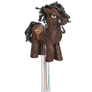 Unique Party 65988 – Bruin Paard Pinata, Trekstring