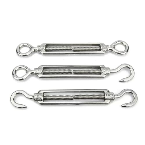 Turnbuckle Hook Juego de 5 Piezas de Tensionadores de Cable y Cuerda de Acero Inoxidable M4 M5 M6 M8 miniatura 2