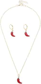 Beebeecraft 1 Boîte De 8 Pendentifs En émail Plaqués Or 18 Carats Pendentif Poivre Pendentif Piment Rouge Avec Un Trou De 4 Mm Pour Bracelet Boucles D'oreilles Collier Fabrication Artisanale DIY