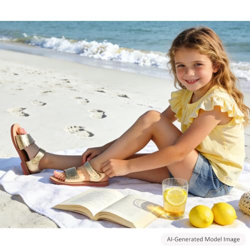 Image of Felix & Flora Toddler Girl Sandals -Flower Girl Dress Shoes Open Toe Little Kid Flats