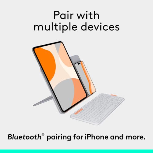 Image of Logitech Flip Folio Keyboard Case iPad Pro 11 inch M4 & M5 Air M2-Off-White