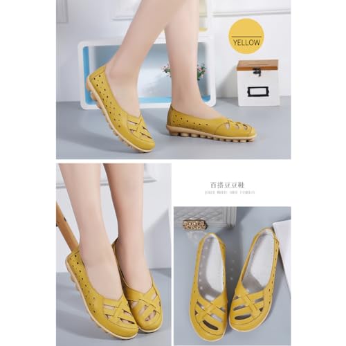 Orthopedic Flats Leather Soft Shoes, Women's Hollow Breathable Casual Shoes, Slip On Ballet Flats2