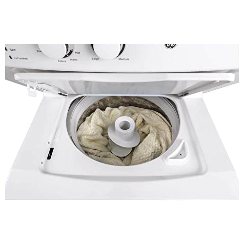 GE GUD27ESSMWW Unitized Spacemaker 3.8 Washer with Stainless Steel Basket and 5.9 Cu. Ft. Capacity Electric Dryer, White - Image 5