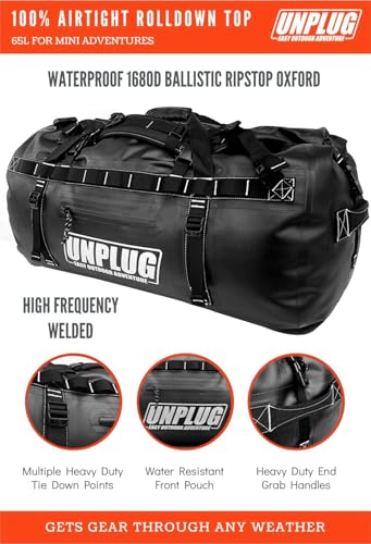 Image of UNPLUG Ultimate Adventure | 1680D Heavy Duty Waterproof Bag | Large Travel Bag which can be Used for Camping, Motorcycling, Boating, or Hunting|110L BLACKOPS