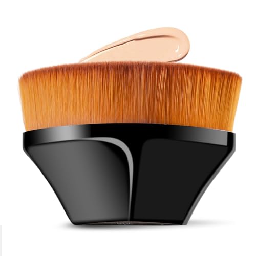Flawless Foundation Makeup Brush,Kabuki Magic Face Brush Flat Top High-Density Multifunctional for Flawless Powder, Blending Liquid or Cream Cosmetics with Portable Case，powder foundation brush