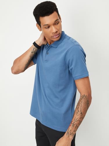 Image of Max Men's Half Sleeves Regular Fit Solid Polo T-Shirt