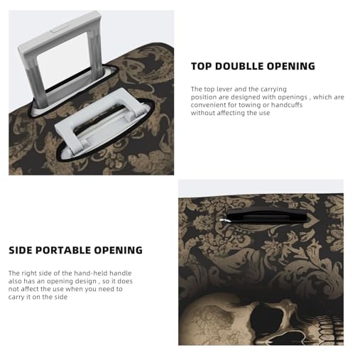Gothic wallpaper skull Travel Luggage Cover Elastic Washable Suitcase Cover Protector Fashion Stretch Baggage Covers Dustproof Suitcase Sleeve Fits 18-32 inch luggage Medium4
