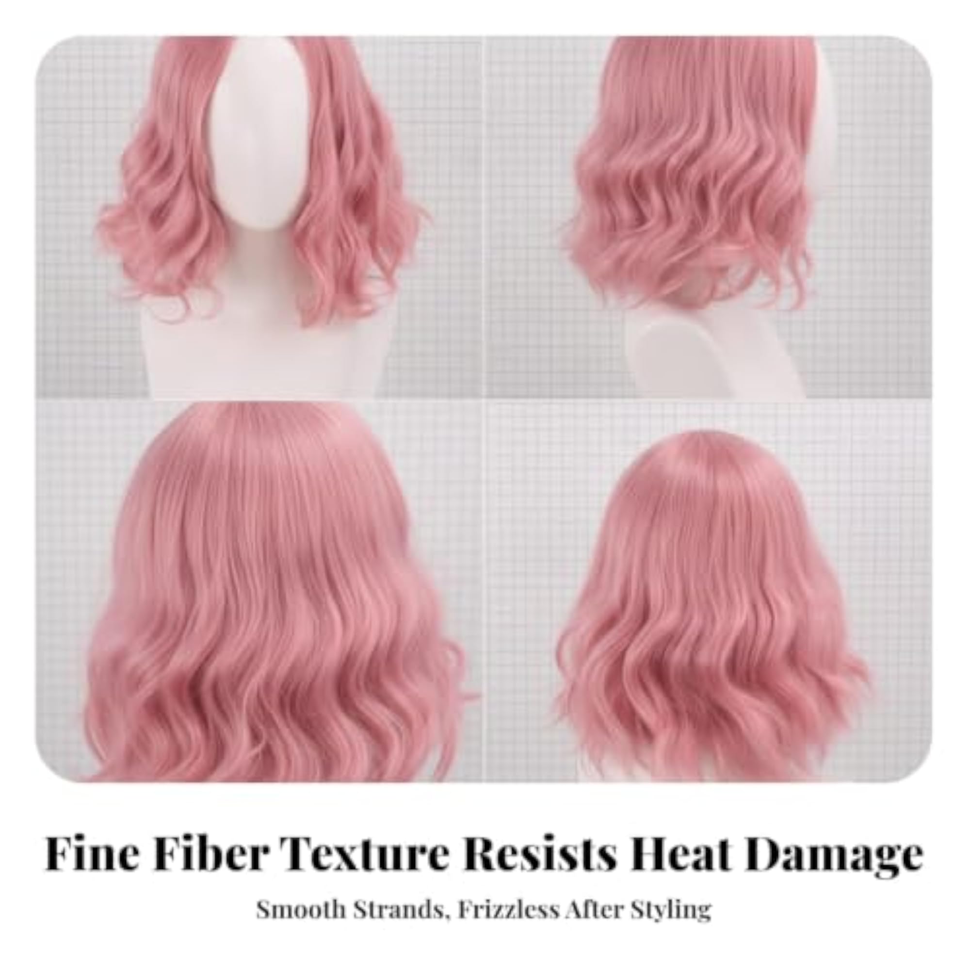 Heat-Resistant Shoulder-Length Layered Synthetic Hairpiece for Cosplay