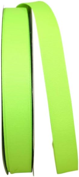 Reliant Ribbon Grosgrain Texture Ribbon, 7/8 Inch X 100 Yards, Neon Yellow