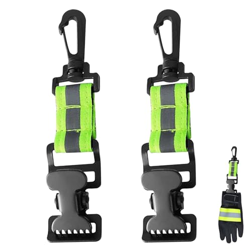 keyxer 2 Stück Feuerwehr Handschuhhalter Handschuhhalter Feuerwehr Handschuhe Doppelter Clip Streifen Handschuh Clip mit Metallspange Handschuh Halterung für Handschuhe Handtuch Masken