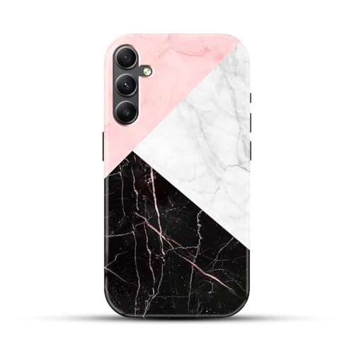 Image of COLORflow Back Cover Compatible with Samsung Galaxy A34 5G | Beautiful Black White Pink Marble | Designer Printed Glossy Armoured Bumper Back Cover Compatible with Samsung Galaxy A34 5G