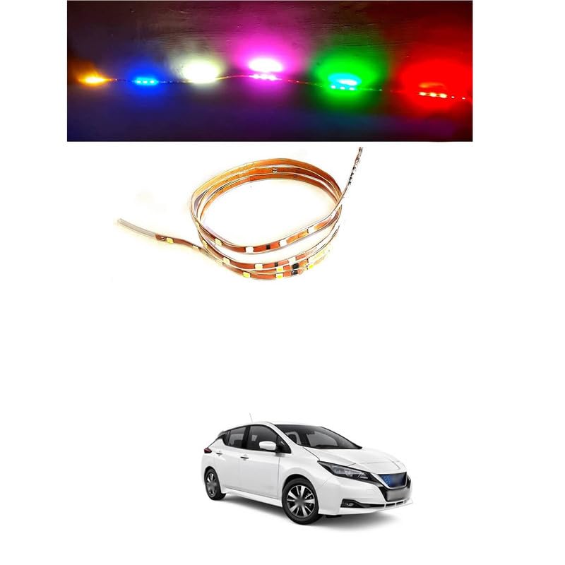LOVMOTO Universal LED Strip 90cm 90 Lamp Chips Decorative Ambient Lighting 12V Universal Flexible Bar Light Decoration for Car Motorcycle(Multi color) Comfortable For Le-af EV